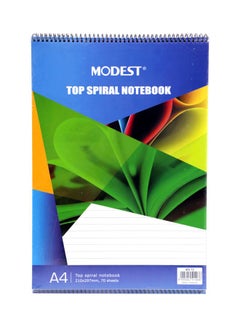 5-Piece A4 Top Spiral Notepad Set Blue/White
