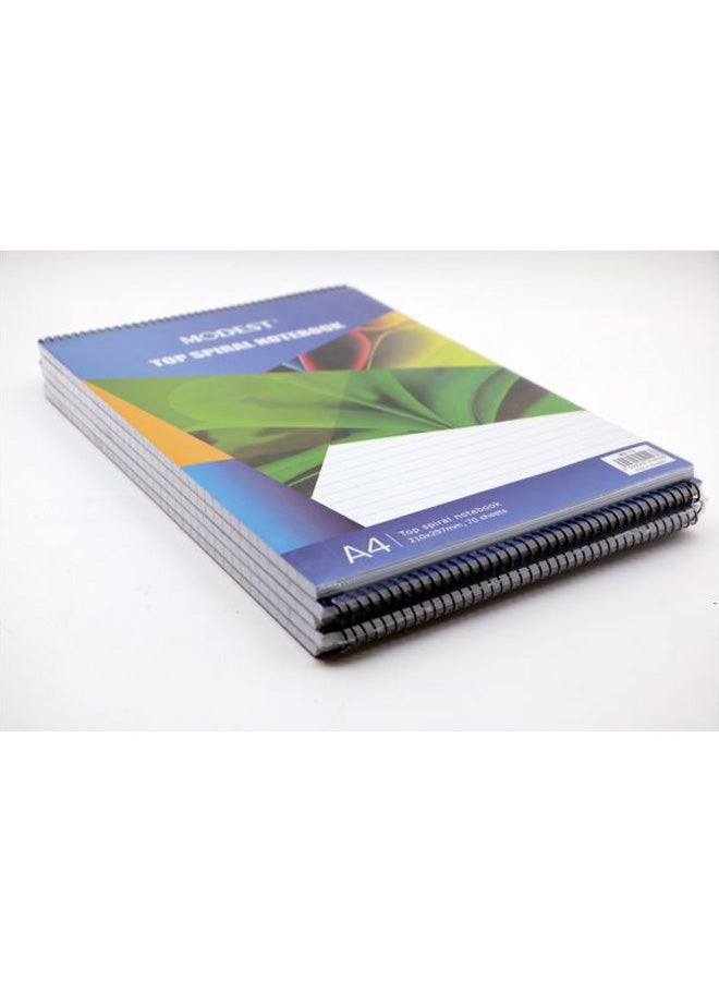 MODEST - 5-Piece A4 Top Spiral Notepad Set Blue/White - Image 1