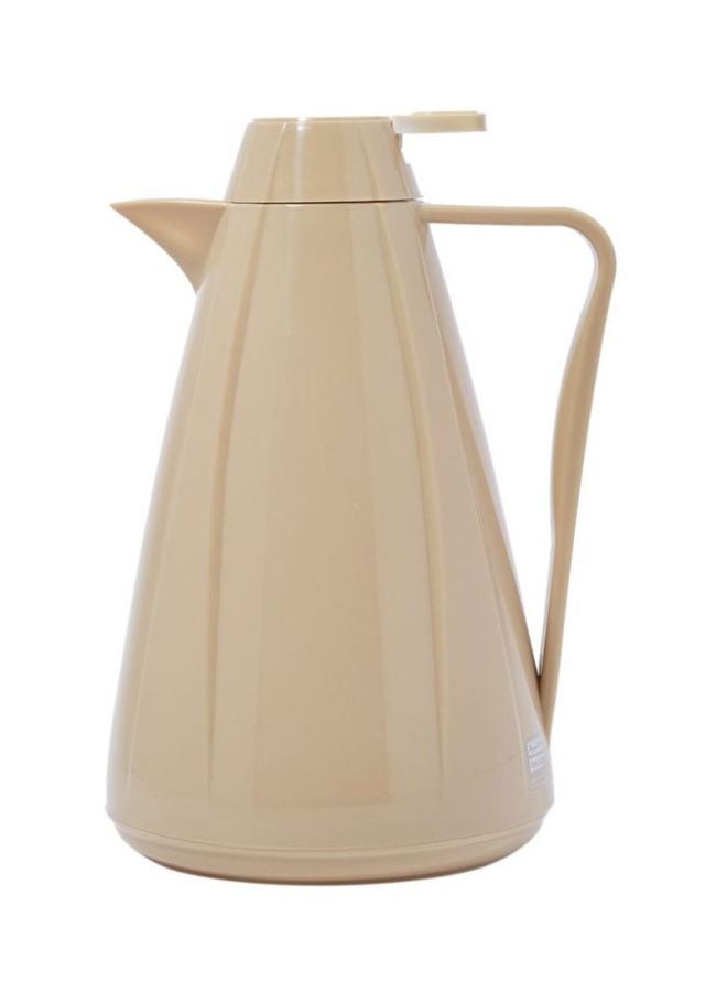 BASURRAH Plastic Vacuum Flask Beige 1Liters  - Image 1