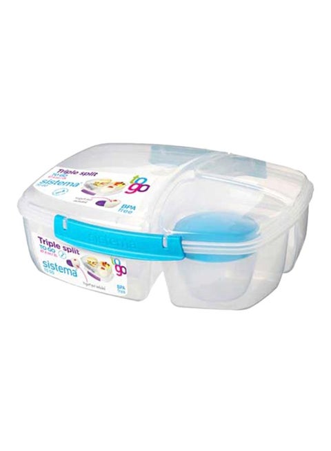 Yogurt Pot To Go Food Storage With Triple Split Multicolour 2 LitreLiters
