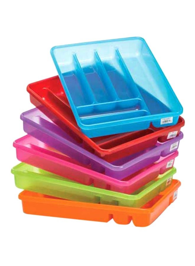 Cosmoplast 6-Piece Large Compartment Cutlery Tray Blue/Green/Orange 6.1x40.2x30.3cm