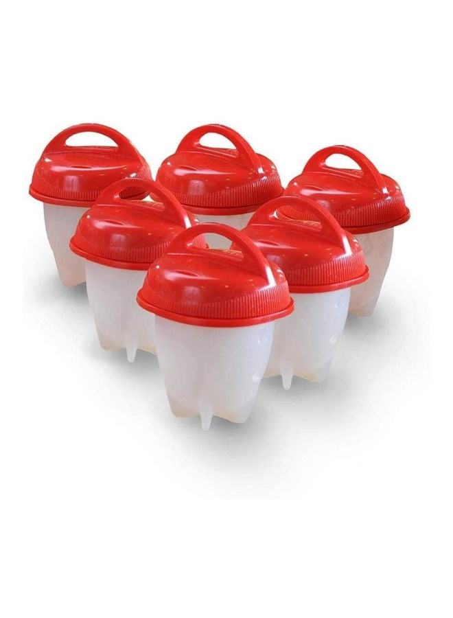 6-Piece Silicone Egg Steamer Set Red/White - v1603962049/N29168341A_2