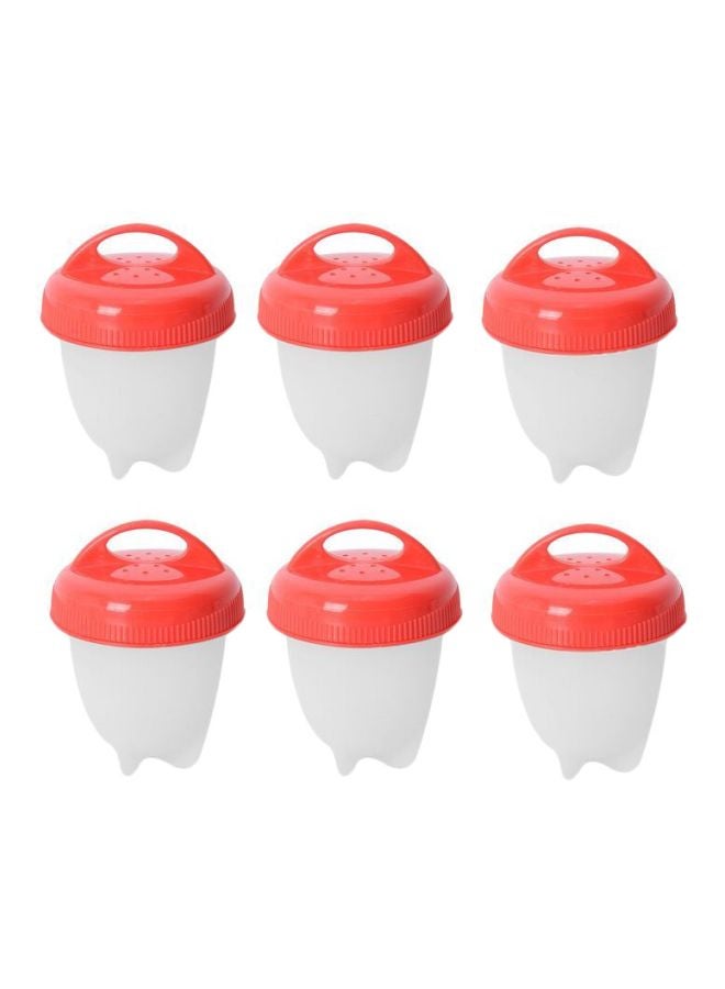 6-Piece Silicone Egg Steamer Set Red/White - v1603962051/N29168341A_1