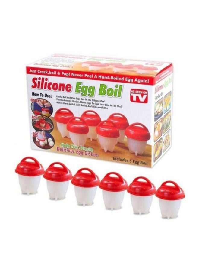 6-Piece Silicone Egg Steamer Set Red/White - v1603962051/N29168341A_3