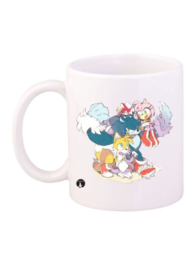 بي بي قدح مطبوع بلعبة Sonic أبيض/أزرق/أحمر