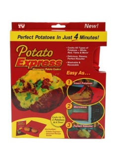 AS SEEN ON TV Potato Express Microwave Potato Cooker Red 11x8.5x0.75inch  - Image 1