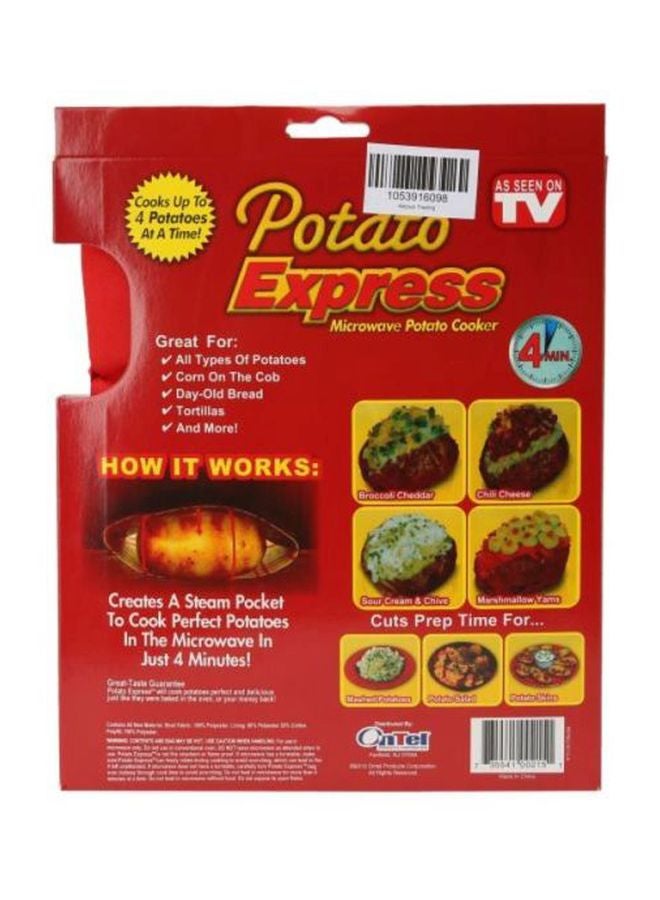 AS SEEN ON TV Potato Express Microwave Potato Cooker Red 11x8.5x0.75inch  - Image 2