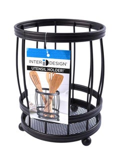 InterDesign Utensil Organiser And Holder Black 5.7x5.7x7.1inch 