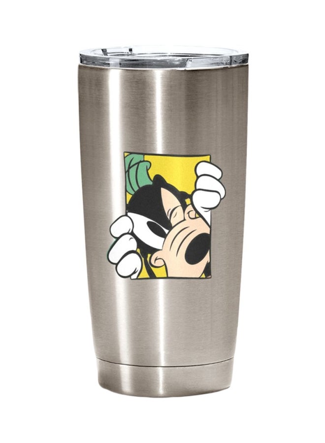 LOUD UNIVERSE Goofy Printed Stainless Steel Tumbler With Lid Silver/Black/White 
