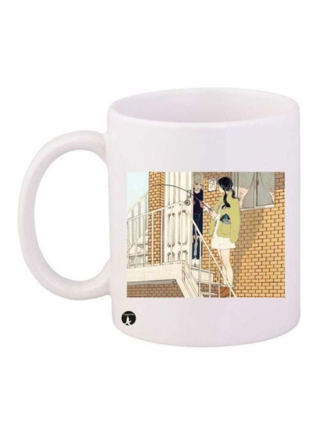 Girl Printed Coffee Mug White/Beige/Brown