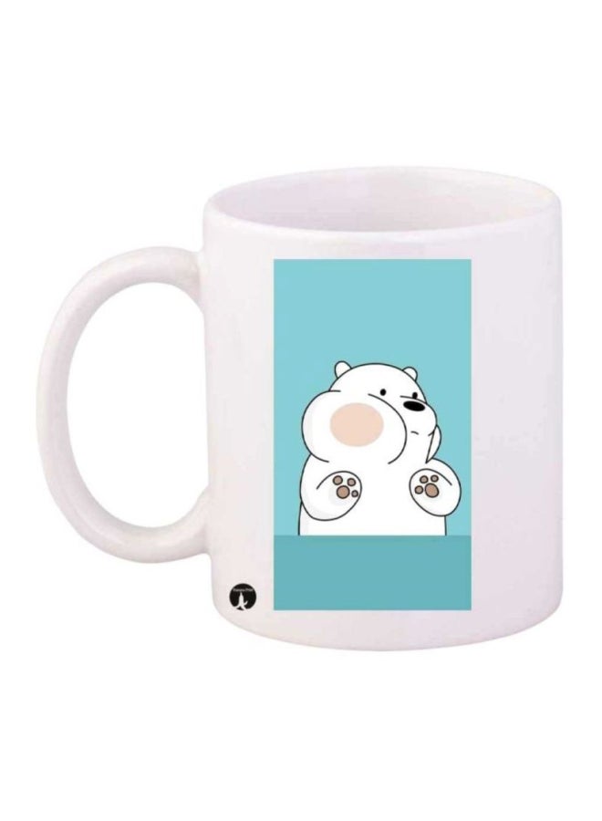 بي بي مج مطبوع عليه عبارة Bare Bear أبيض/أزرق