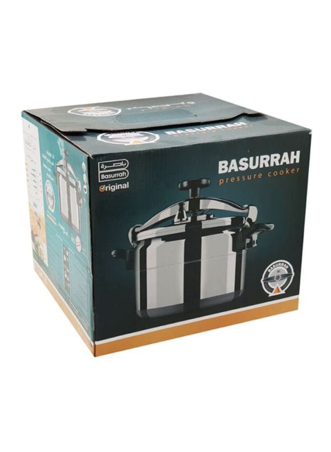 BASURRAH Aluminium Pressure Cooker 9L Silver/Black 9Liters - Image 2