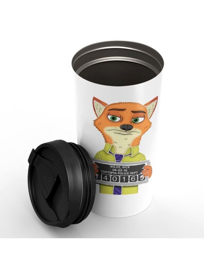 LOUD UNIVERSE Nick Wilde Printed Stainless Steel Tumbler With Lid White/Brown/Green  - Image 2