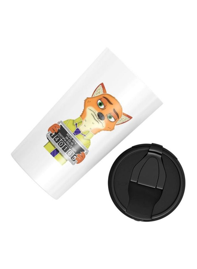 LOUD UNIVERSE Nick Wilde Printed Stainless Steel Tumbler With Lid White/Brown/Green  - Image 3
