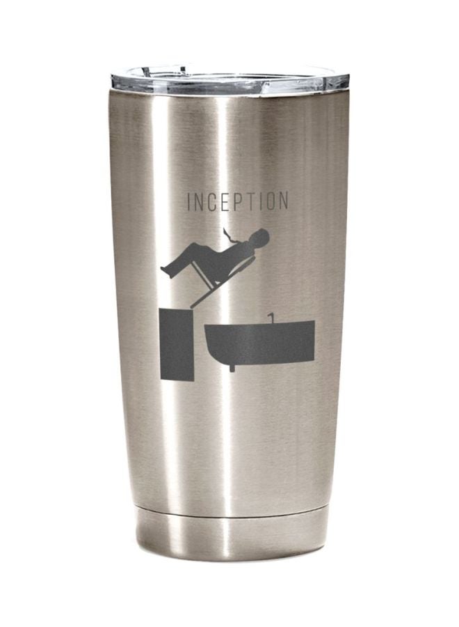 LOUD UNIVERSE Inception Artwork Printed Stainless Steel Tumbler With Lid Silver/Black  - Image 1