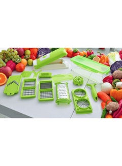 Cyber 10-In-1 Nicer Dicer Plus Vegetable Cutter Set Green/Silver  - Image 5