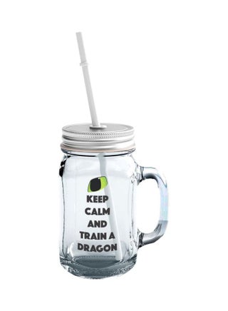 Quote Printed Mason Jar With Lid And Straw Clear/Black - v1603962362/N22720812A_1