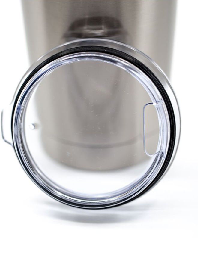 LOUD UNIVERSE Quote Printed Stainless Steel Tumbler With Lid Silver/Orange  - Image 3