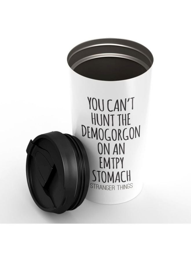 LOUD UNIVERSE Quote Printed Stainless Steel Tumbler With Lid White/Black  - Image 2