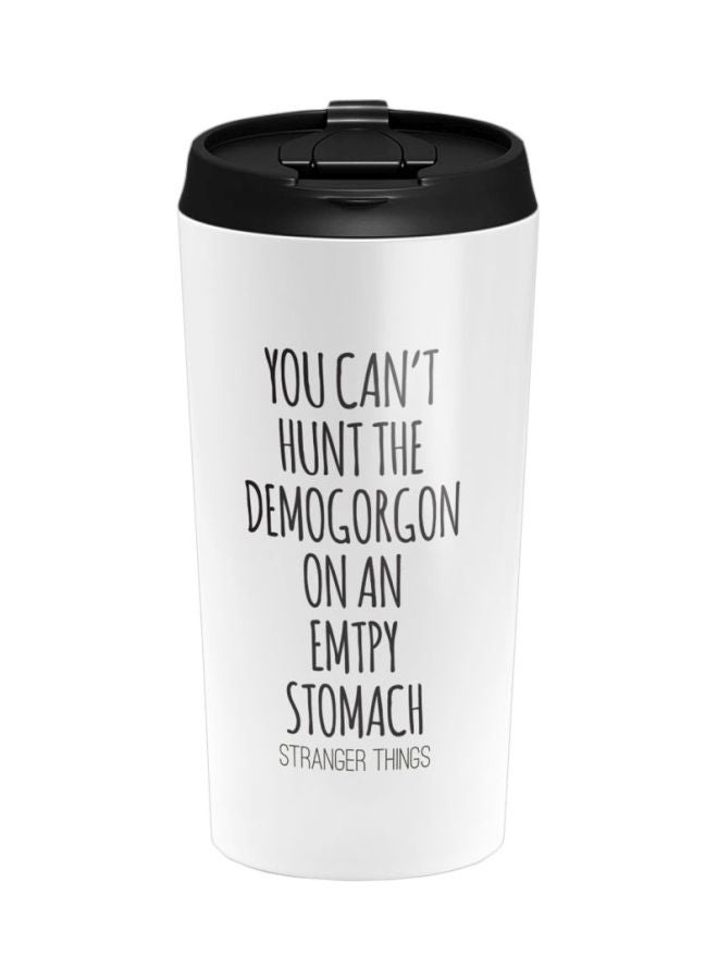 LOUD UNIVERSE Quote Printed Stainless Steel Tumbler With Lid White/Black  - Image 1