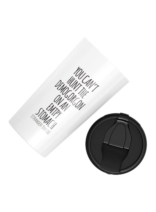 LOUD UNIVERSE Quote Printed Stainless Steel Tumbler With Lid White/Black  - Image 3
