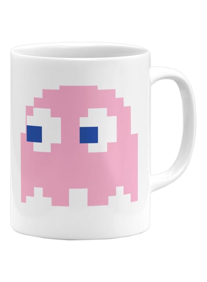 LOUD UNIVERSE Pacman Ghost Printed Coffee Mug White/Pink/Blue 
