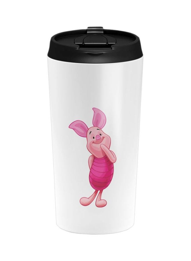 LOUD UNIVERSE Cartoon Printed Stainless Steel Tumbler With Lid White/Pink 