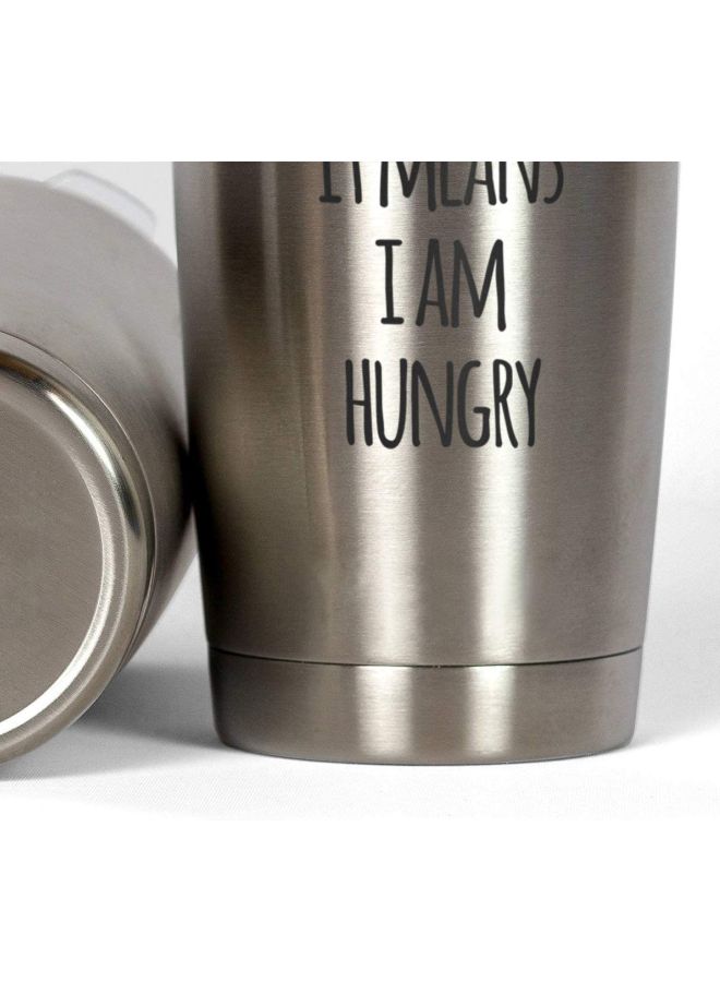LOUD UNIVERSE Hakuna Matata The Lion King Printed Stainless Steel Tumbler With Lid Silver/Black  - Image 4