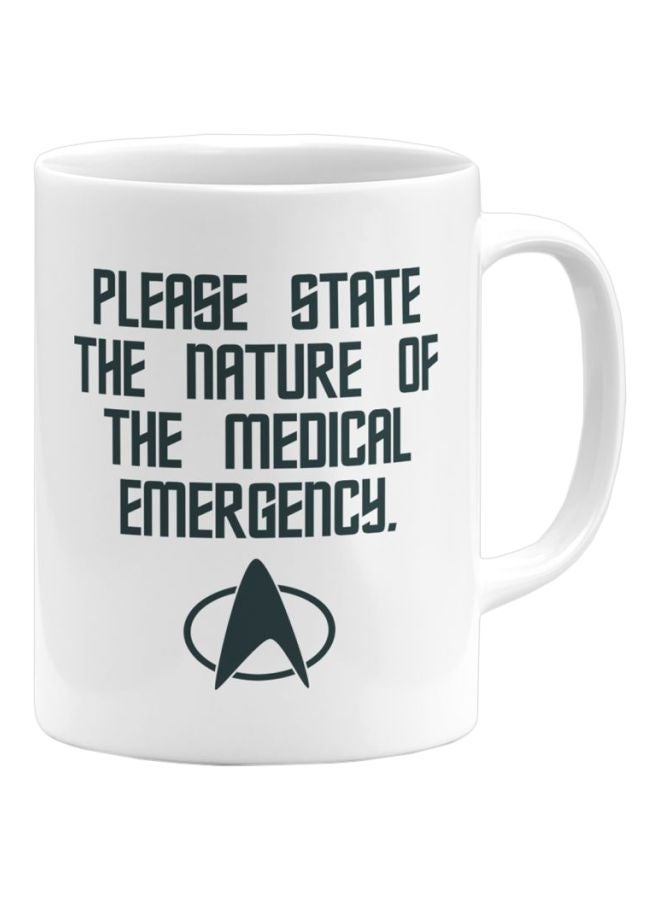 Star Trek Please State Quote Printed Ceramic Coffee Mug White/Black