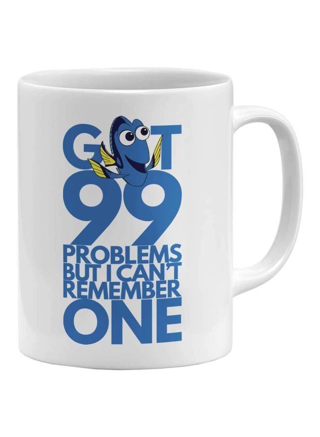 LOUD UNIVERSE Dory Quote Finding Nemo Printed Ceramic Coffee Mug White/Blue 