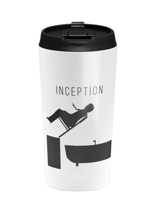 LOUD UNIVERSE Inception Artwork Printed Stainless Steel Travel Tumbler With Lid White/Black 