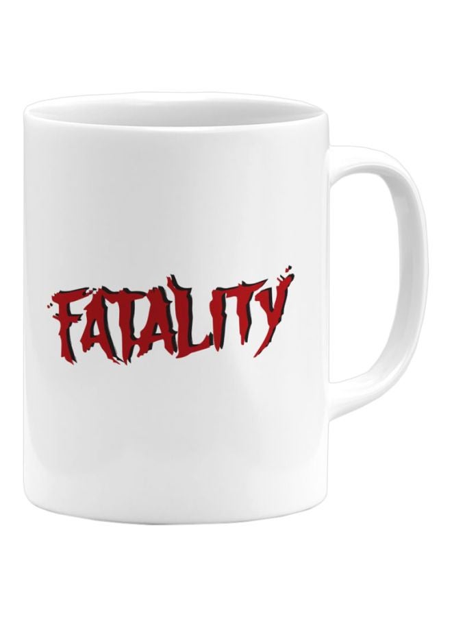 LOUD UNIVERSE Fatality Mortal Kombat Printed Ceramic Coffee Mug White/Red 