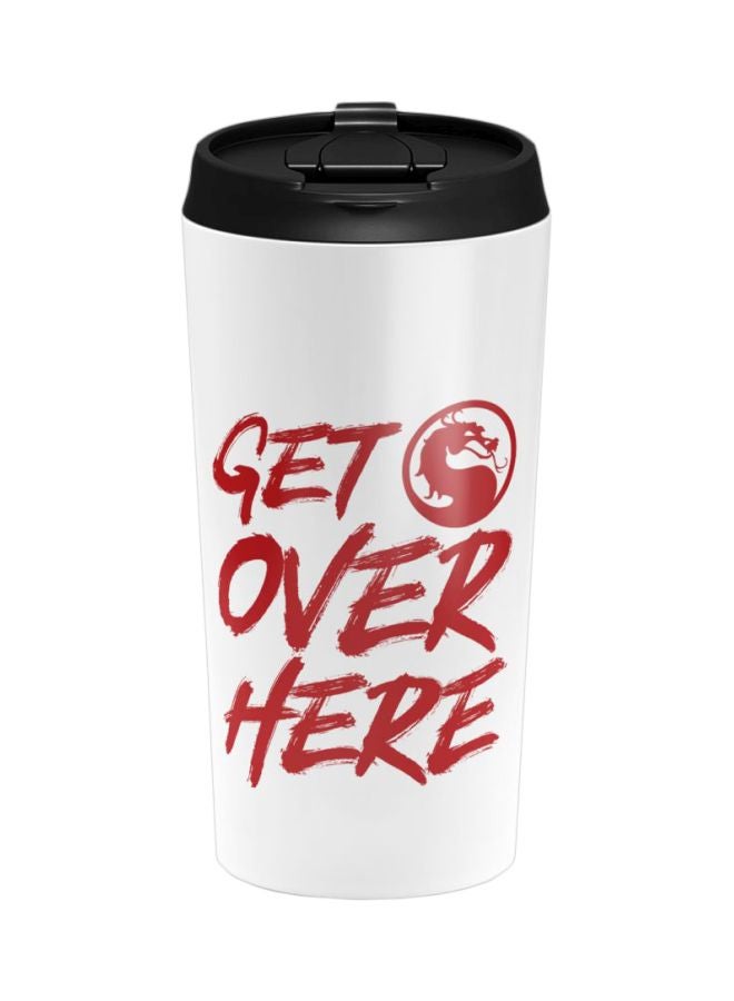 LOUD UNIVERSE Mortal Combat Printed Stainless Steel Travel Tumbler With Lid White/Red/Black 