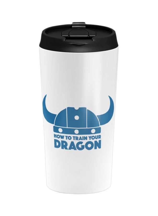 LOUD UNIVERSE How To Train Your Dragon Printed Stainless Steel Travel Tumbler With Lid White/Blue/Black 