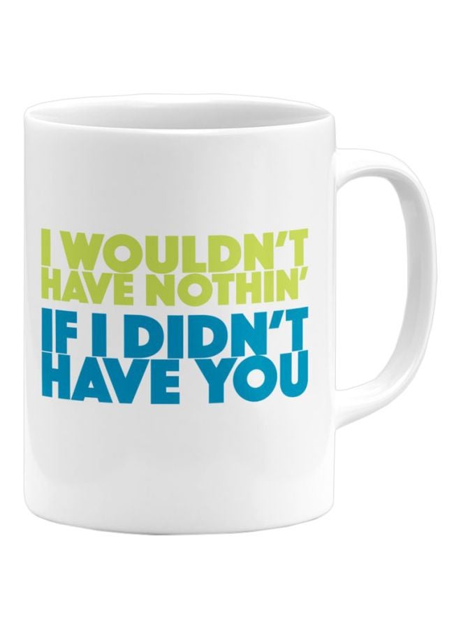 LOUD UNIVERSE Monsters Quote Printed Ceramic Coffee Mug White/Blue/Green 