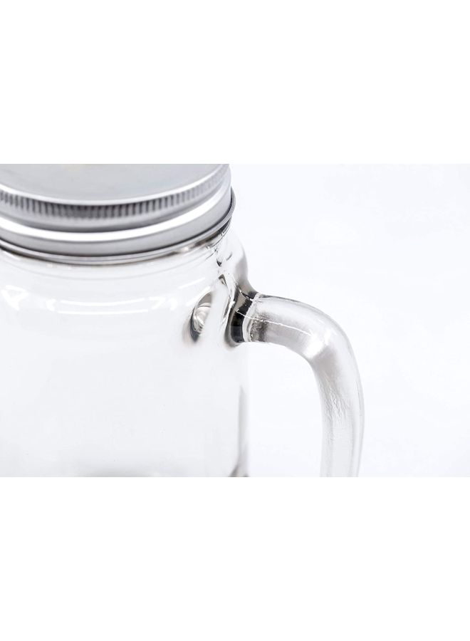 LOUD UNIVERSE Stranger Things Printed Mason Jar With Lid And Straw Clear/Silver/Black - Image 2