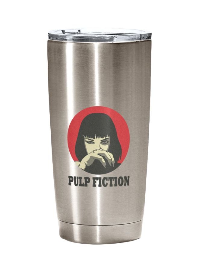 LOUD UNIVERSE Mia Wallace Of Pulp Fiction Printed Stainless Steel Tumbler Silver/Red/Black - Image 1