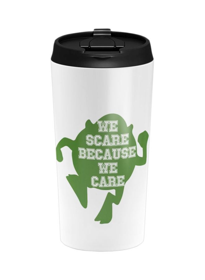 LOUD UNIVERSE Monsters Inc Quote Printed Stainless Steel Tumbler White/Black/Green 