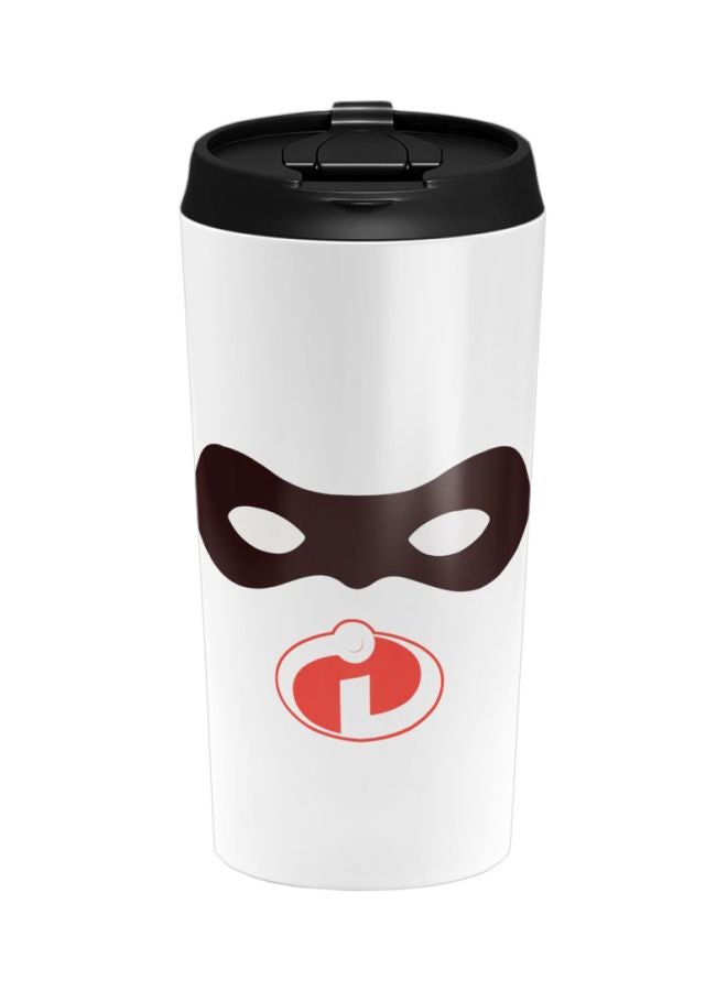 LOUD UNIVERSE Incredibles Mask Printed Stainless Steel Tumbler With Lid White/Black/Red  - Image 1