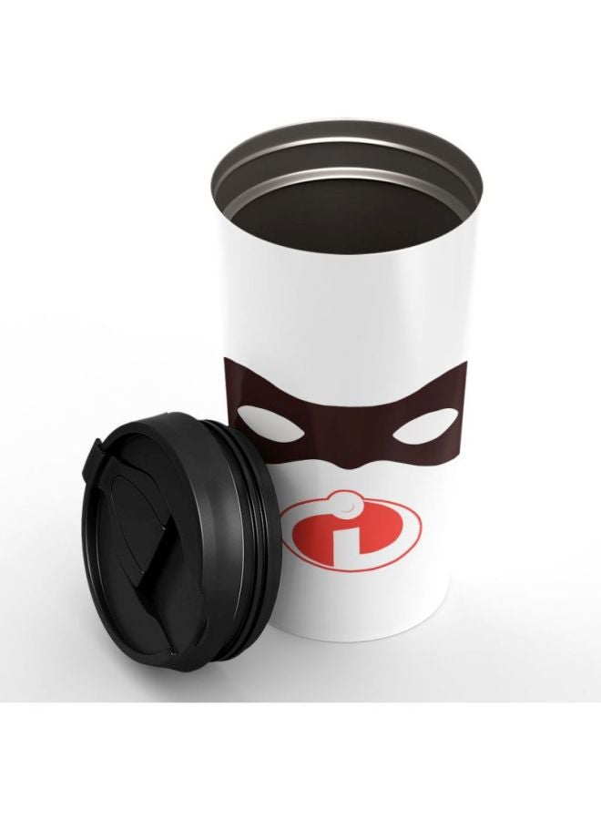 LOUD UNIVERSE Incredibles Mask Printed Stainless Steel Tumbler With Lid White/Black/Red  - Image 2