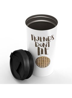 LOUD UNIVERSE Pie Waffle Stranger Things Printed Stainless Steel Tumbler With Lid White/Black/Brown  - Image 2