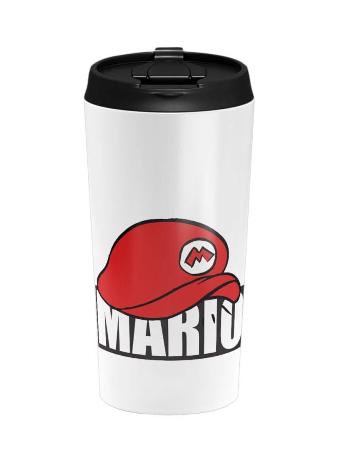 LOUD UNIVERSE Mario Cap Printed Stainless Steel Tumbler With Lid White/Black/Red 