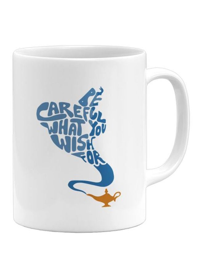 LOUD UNIVERSE Genie Quote From Aladdin Printed Coffee Mug White/Blue/Yellow 
