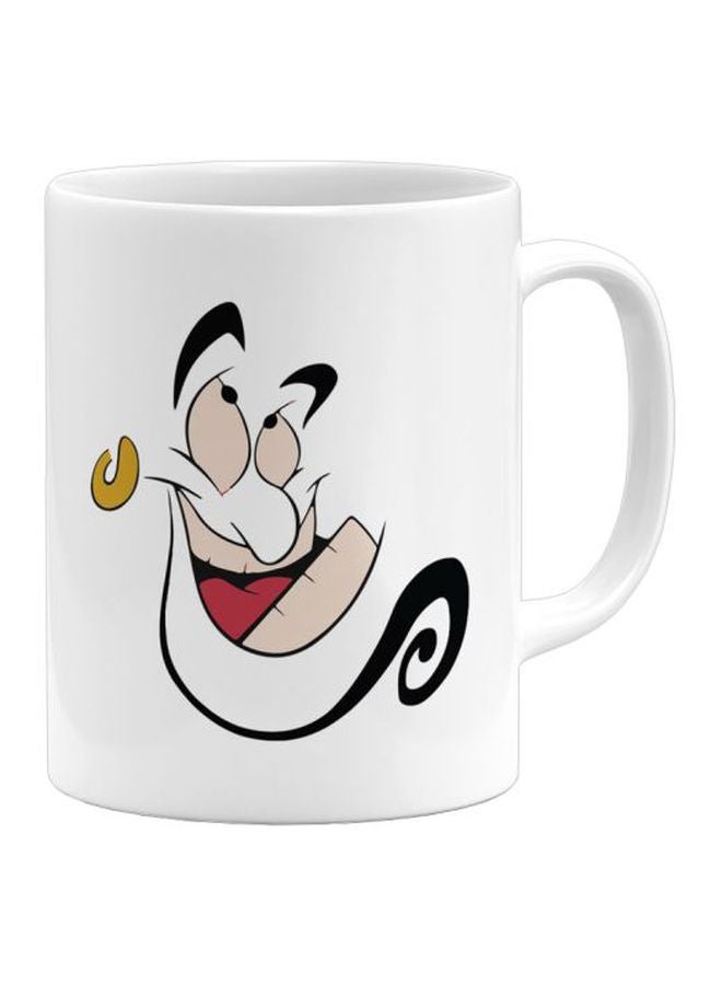 LOUD UNIVERSE Genie Fun Face Smiling Printed Coffee Mug White/Black/Yellow