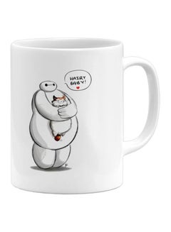 LOUD UNIVERSE Hairy Baby Fox Printed Coffee Mug White/Black/Red 