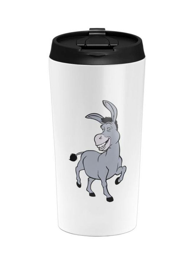 LOUD UNIVERSE Donkey Printed Stainless Steel Tumbler With Lid White/Black/Grey  - Image 1