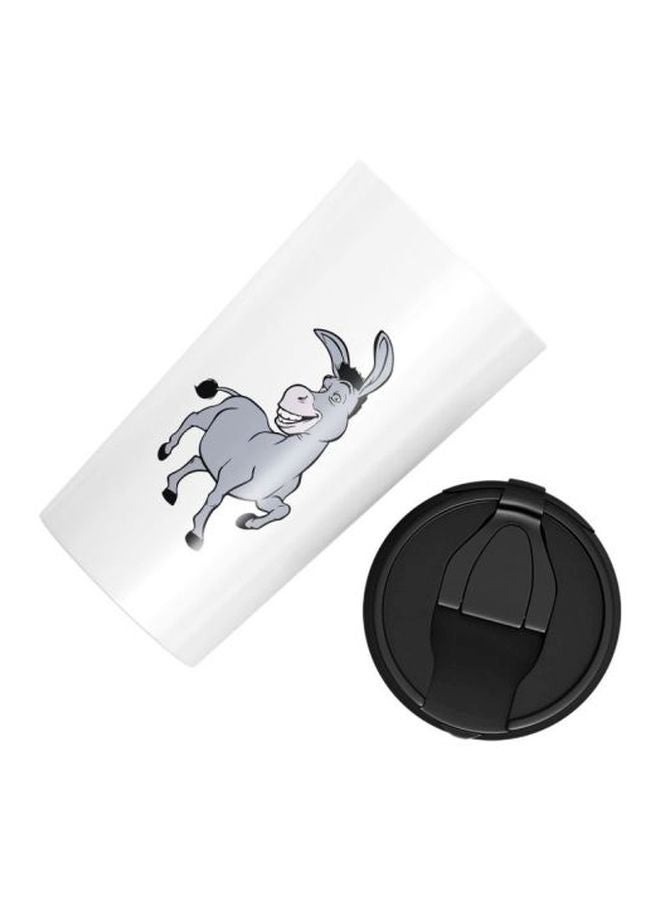 LOUD UNIVERSE Donkey Printed Stainless Steel Tumbler With Lid White/Black/Grey  - Image 2