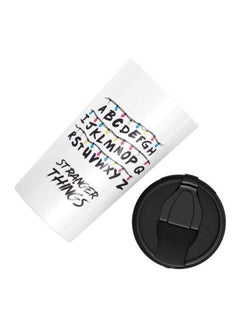 LOUD UNIVERSE Alphabets Stranger Things Printed Stainless Steel Tumbler With Lid White/Black/Blue  - Image 2