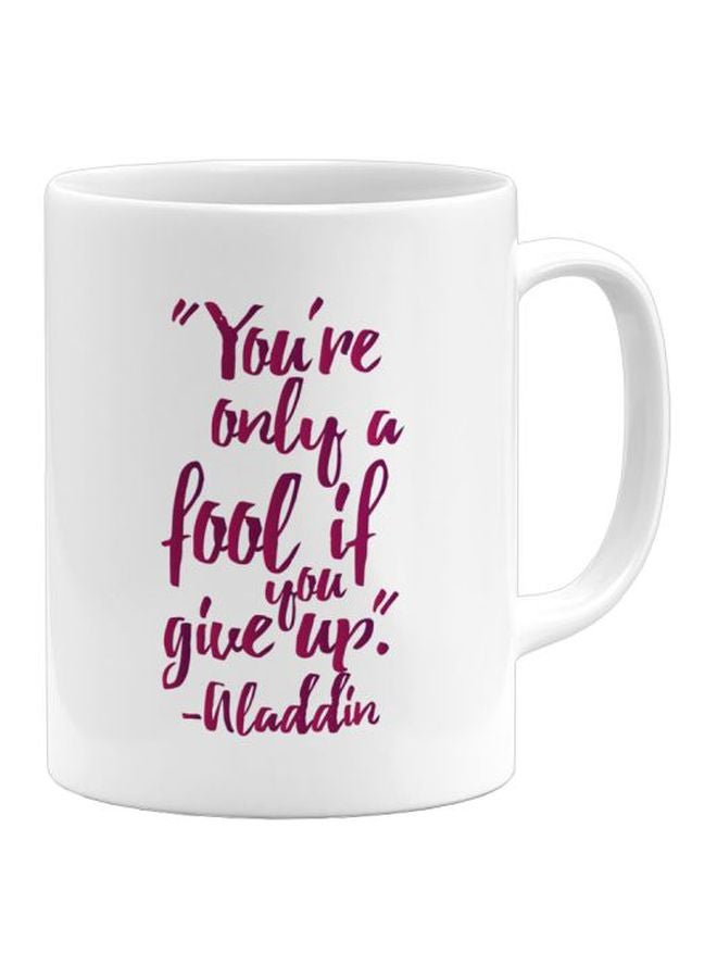 LOUD UNIVERSE Aladdin Motivation Quote Printed Coffee Mug White/Purple 