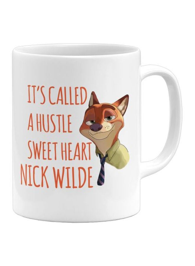 LOUD UNIVERSE Wilde Quote Zootopia Printed Coffee Mug White/Brown/Orange